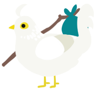 Dove of peace, a white chicken with a neck-speckle pattern
