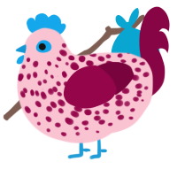 4884, a rose and maroon chicken with a speckle pattern