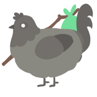 A ash and grey chicken with a head pattern