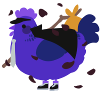 A indigo and navy chicken with a neck-band pattern