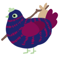 A navy and wine chicken with a bar pattern
