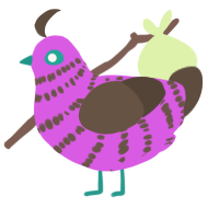 Gloink Doinker, a orchid and bark chicken with a bar pattern