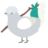 A mist and white chicken