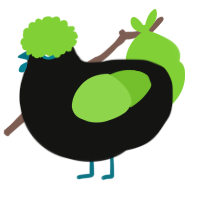 A black and grass chicken