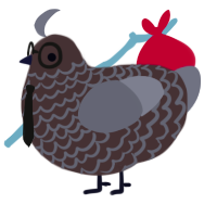 A silver and ash chicken with a lace pattern
