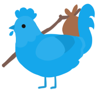 A sky chicken with a head pattern