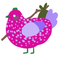 A fuchsia and lilac chicken with a speckle pattern