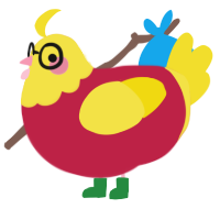 A crimson and yellow chicken with a head pattern