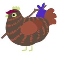 A bark and russet chicken with a bar pattern