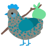A ash and sea chicken with a speckle pattern