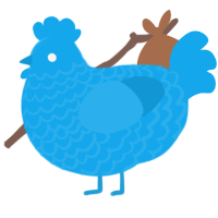 A sky chicken with a lace pattern