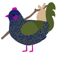 A navy and olive chicken with a double-lace pattern