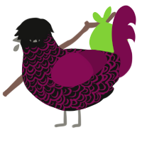 A black and wine chicken with a double-lace pattern