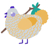 A mist and honey chicken with a lace pattern