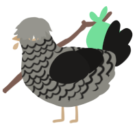A ash and sable chicken with a lace pattern