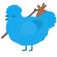 A sky chicken with a lace pattern
