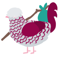 A mist and maroon chicken with a lace pattern