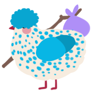 A cream and cerulean chicken with a speckle pattern