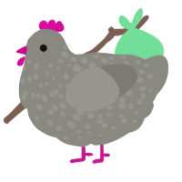 A ash chicken with a speckle pattern