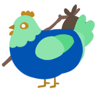 A ultramarine and spring chicken with a head pattern