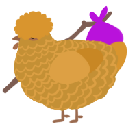A gold and orange chicken with a lace pattern