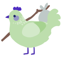 A gluppy chicken with a neck-speckle pattern
