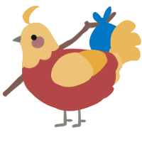 A red and honey chicken with a head pattern