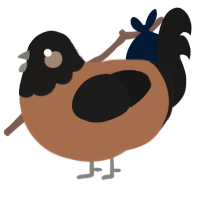 macchiato, a brown and sable chicken with a head pattern