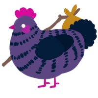 A overcast and tumblr chicken with a bar pattern