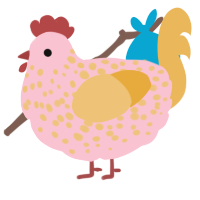A rose and honey chicken with a speckle pattern