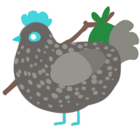 A grey and ash chicken with a speckle pattern