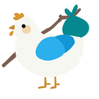 A white and sky chicken