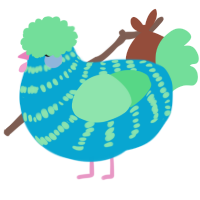 A cerulean and spring chicken with a bar pattern