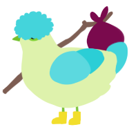 A apple and aqua chicken