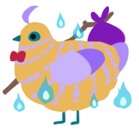 A honey and lilac chicken with a bar pattern