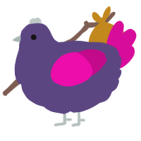 A overcast and fuchsia chicken