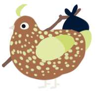 A brown and lemon chicken with a speckle pattern