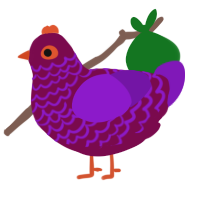 A wine and violet chicken with a lace pattern