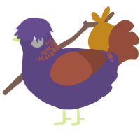 A overcast and russet chicken with a neck-band pattern