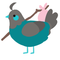 A teal and grey chicken with a head pattern