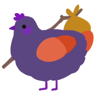 A overcast and vermilion chicken