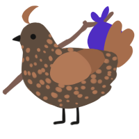 A bark and brown chicken with a speckle pattern