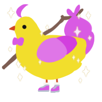 A yellow and orchid chicken