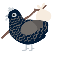 A tumblr and grey chicken with a lace pattern