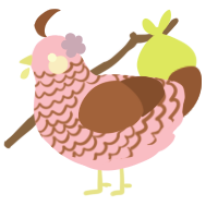 A lavender and russet chicken with a lace pattern