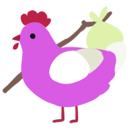 A orchid and white chicken