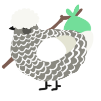 A ash and white chicken with a lace pattern