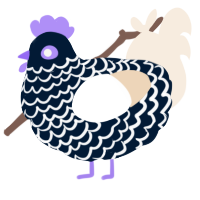 A tumblr and cream chicken with a lace pattern