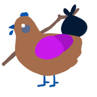 A brown and amethyst chicken