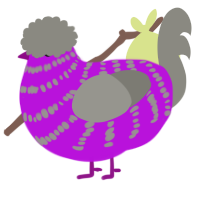 A amethyst and ash chicken with a bar pattern